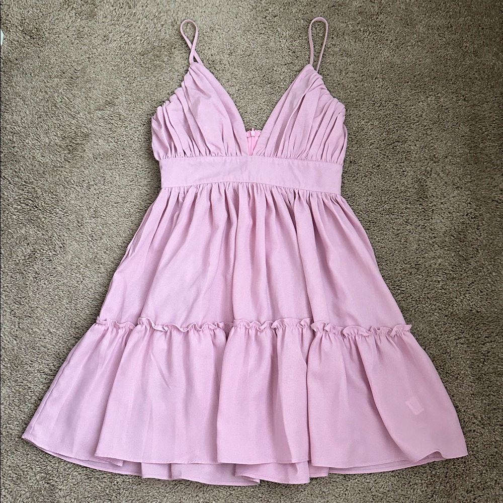 Pretty Little Thing Ruched Skater Dress, Pink, 4